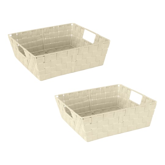 Simplify Ivory Large Storage Shelf Tote Set | 15" x 13" x 5" | Michaels®